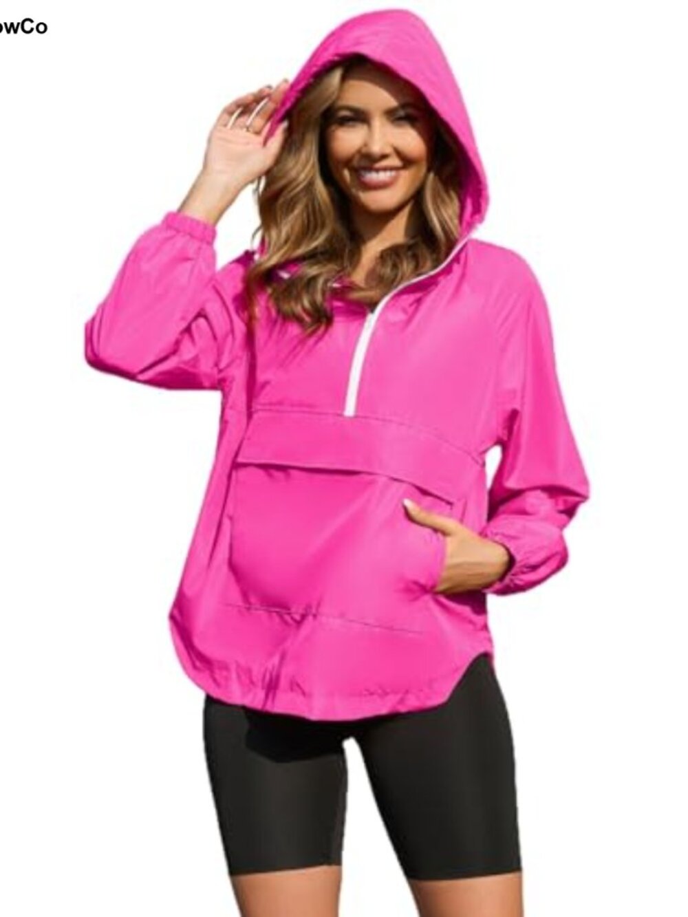 Women's Packable Waterproof Raincoat Lightweight Windbreaker Pullover
